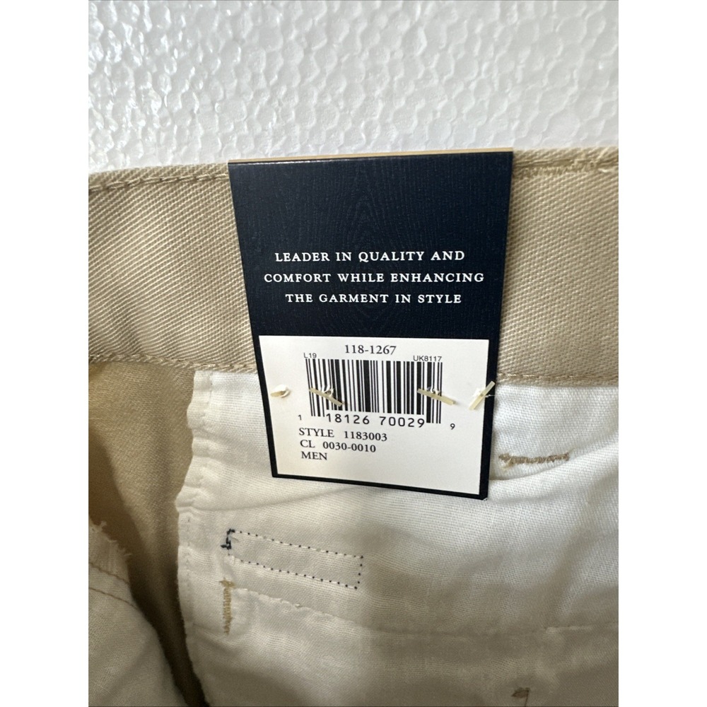 NWT Ivy Crew Pants Men's 42x30 TAN EASY CARE PANT Pleated Front Comfort Waist - Picture 5 of 7